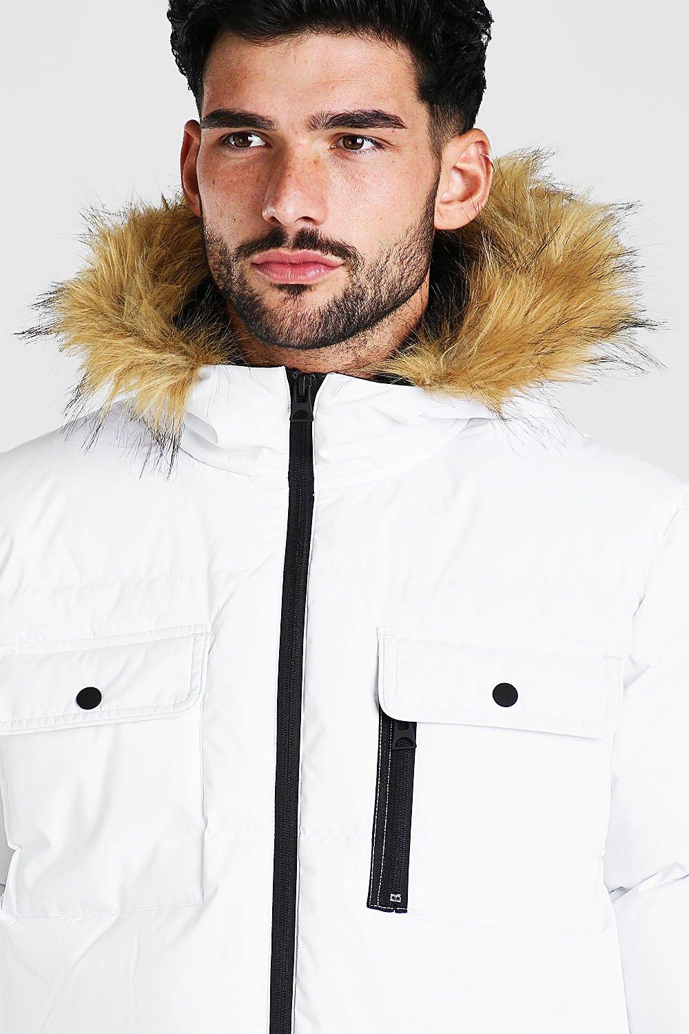 white parka jacket