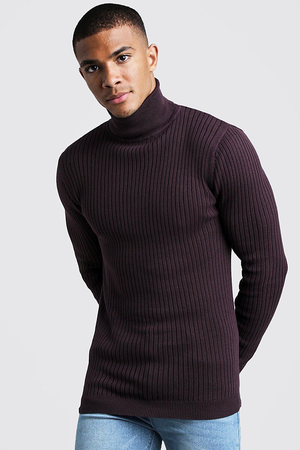 ribbed polo neck jumper