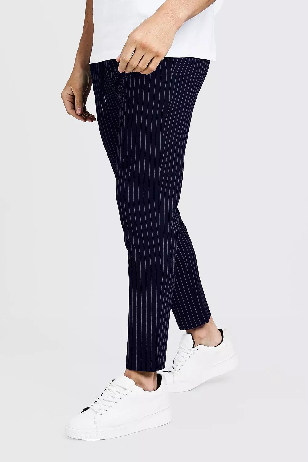 Pinstripe smart store jogger trousers