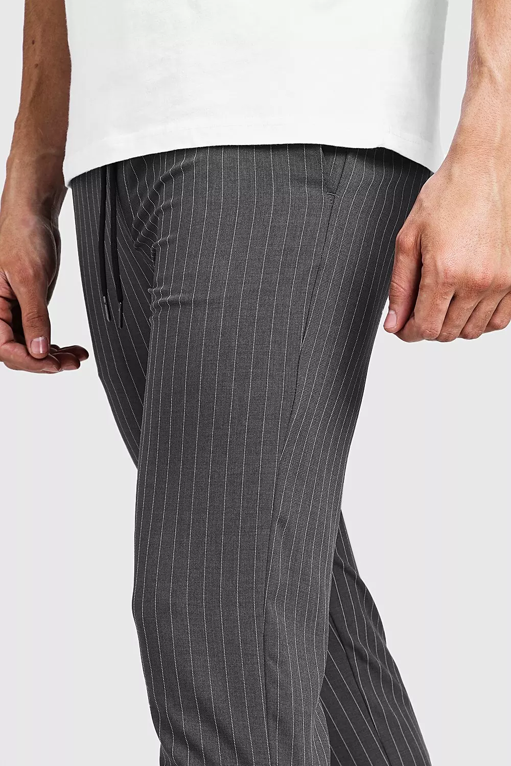 Pinstripe smart deals jogger trousers