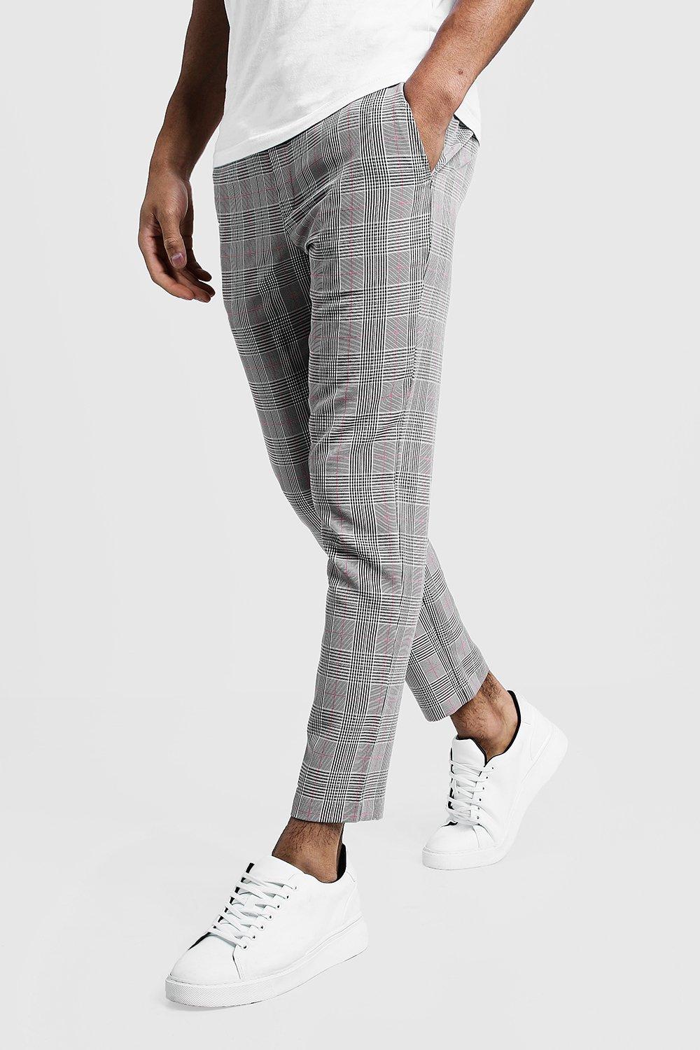 smart checked jogger trouser