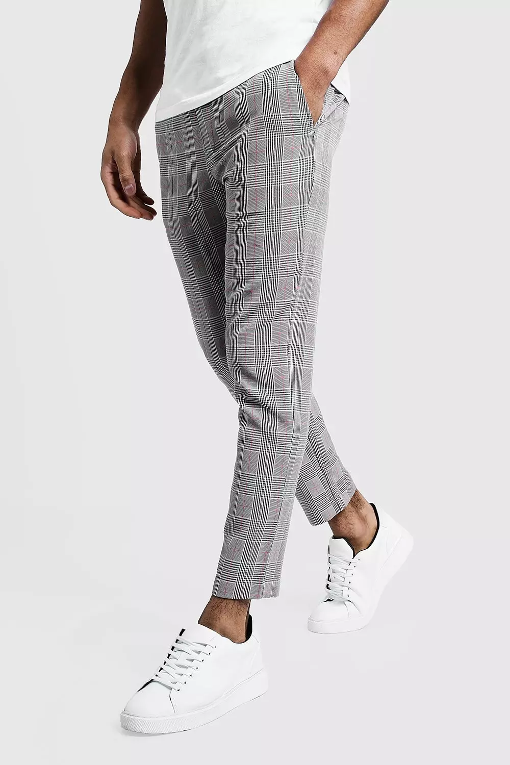 Boohooman smart sales checked jogger