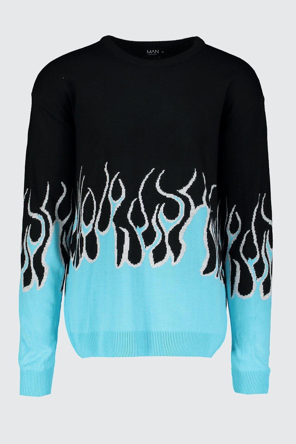 sweater with flames