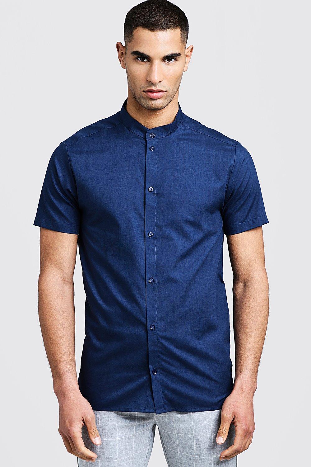 slim fit grandad shirt
