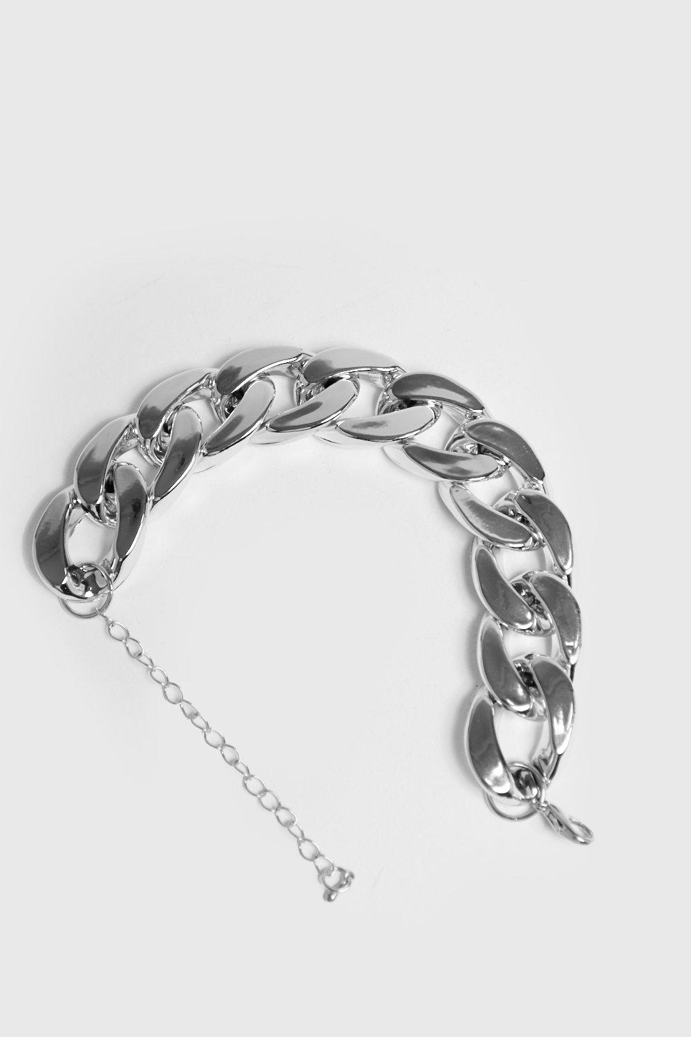 

Браслет из массивных звеньев, Silver
