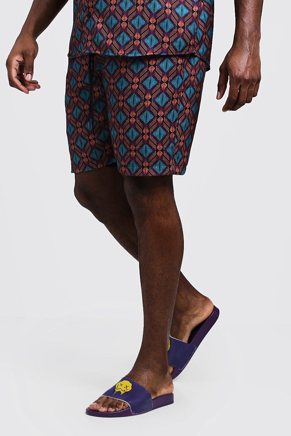 

Big & Tall Tribal Print Short, Purple