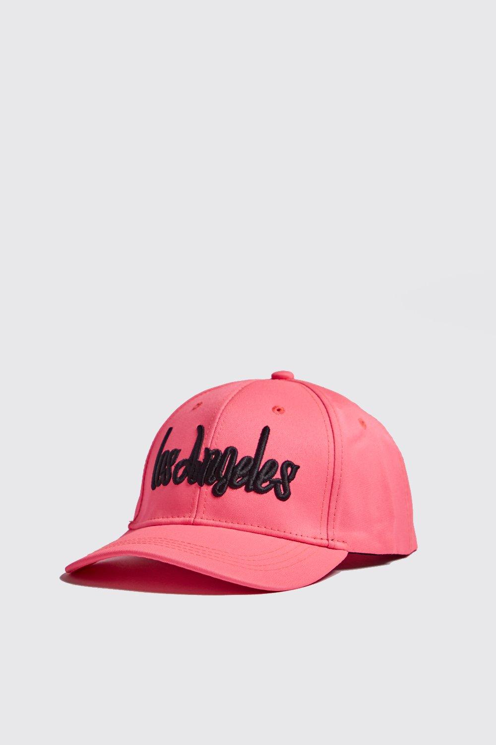 

Neon LA Embroidered Cap, Neon-pink