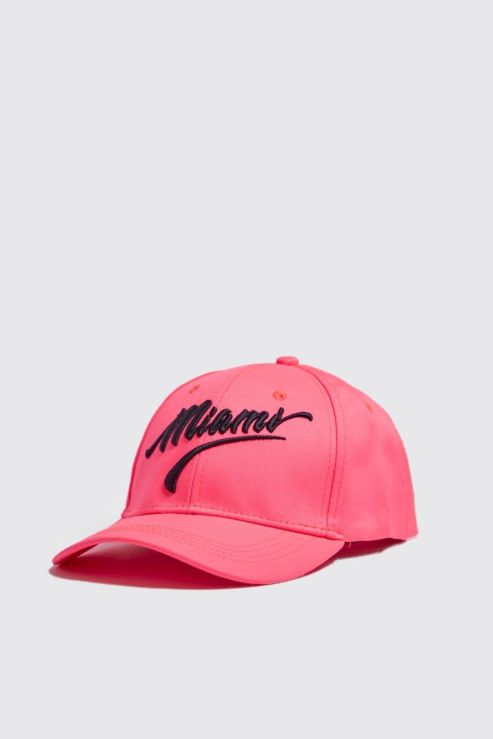

Neon Miami Embroidered Cap, Neon-pink