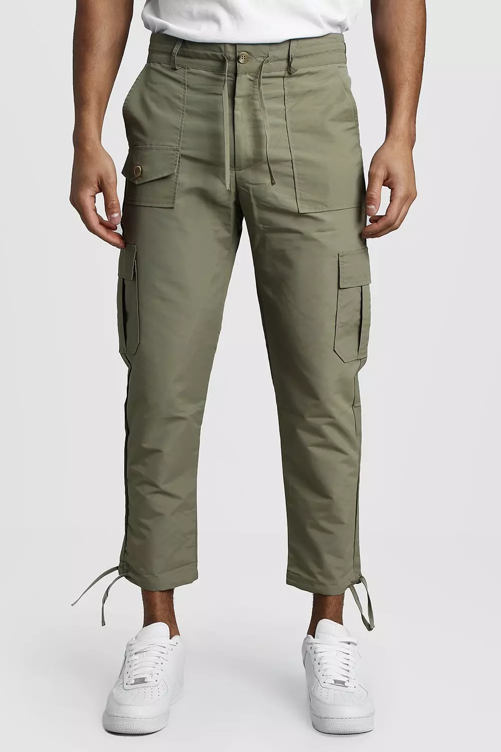 Mens cropped best sale cargo trousers