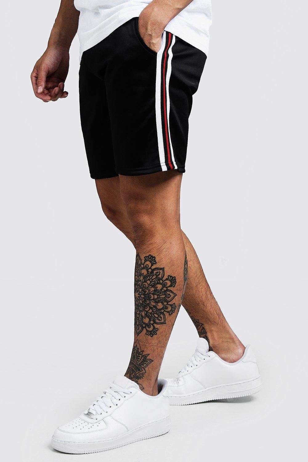 

Tape Detail Mid Length Short With Sports Rib, Black