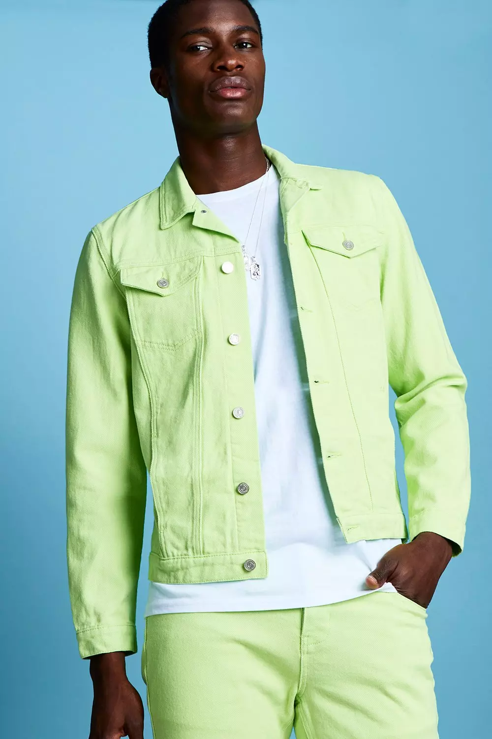 Lime denim hot sale jacket