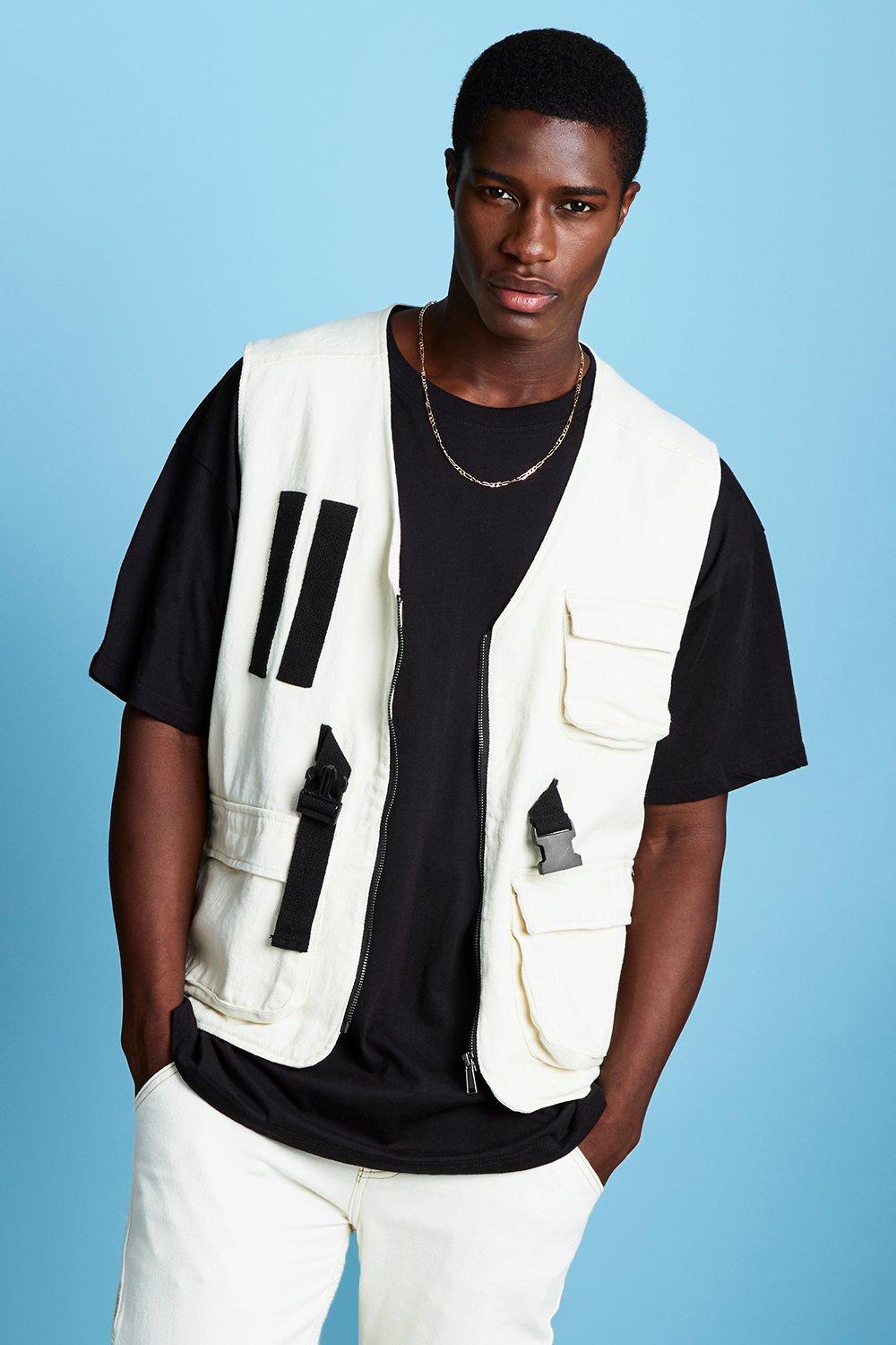 denim utility vest