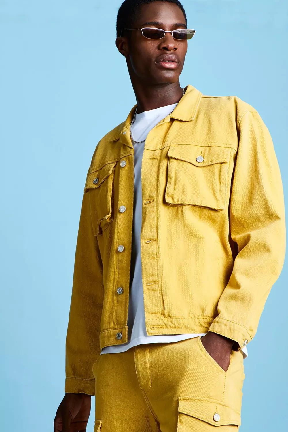 Mustard yellow utility jacket sale