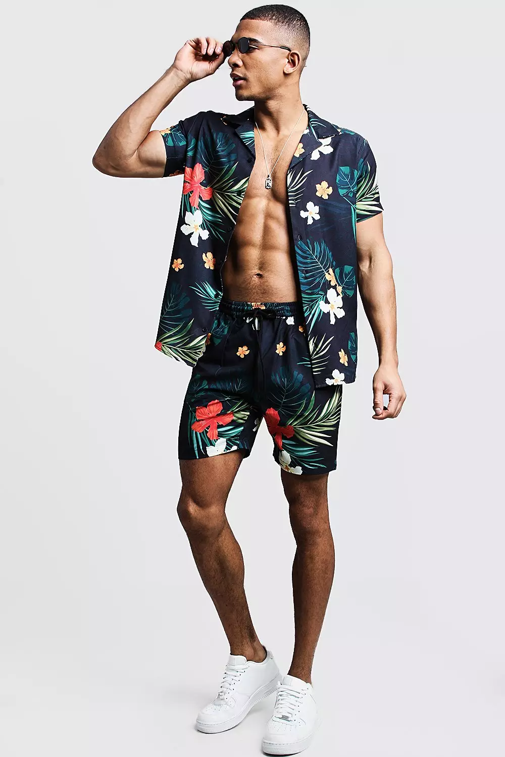 Flower shirt and shorts sale