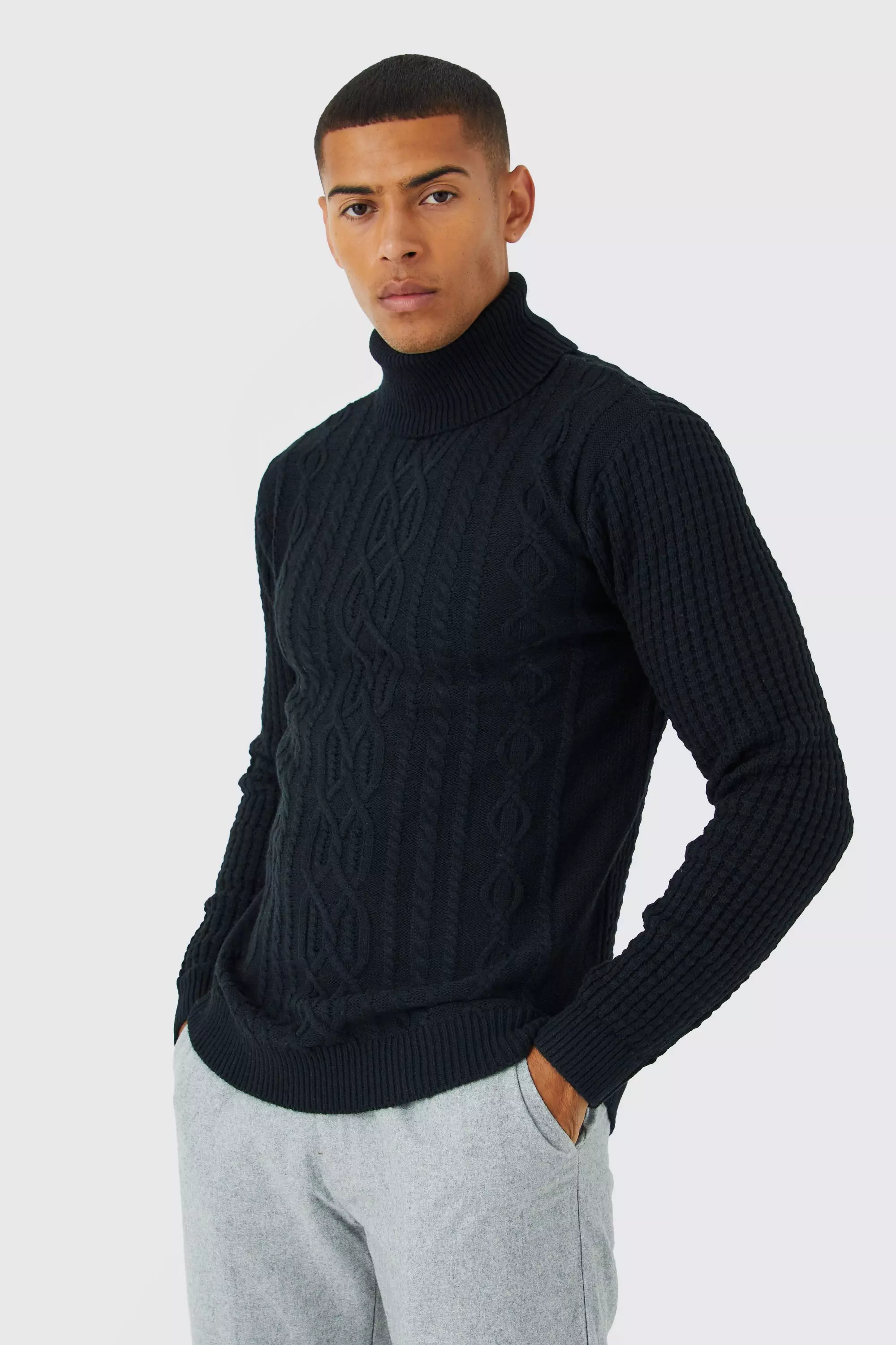 Black chunky hot sale roll neck