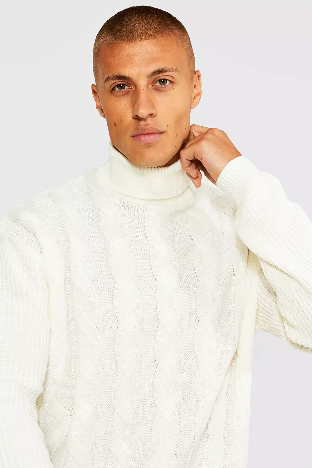 White oversized roll neck hot sale jumper