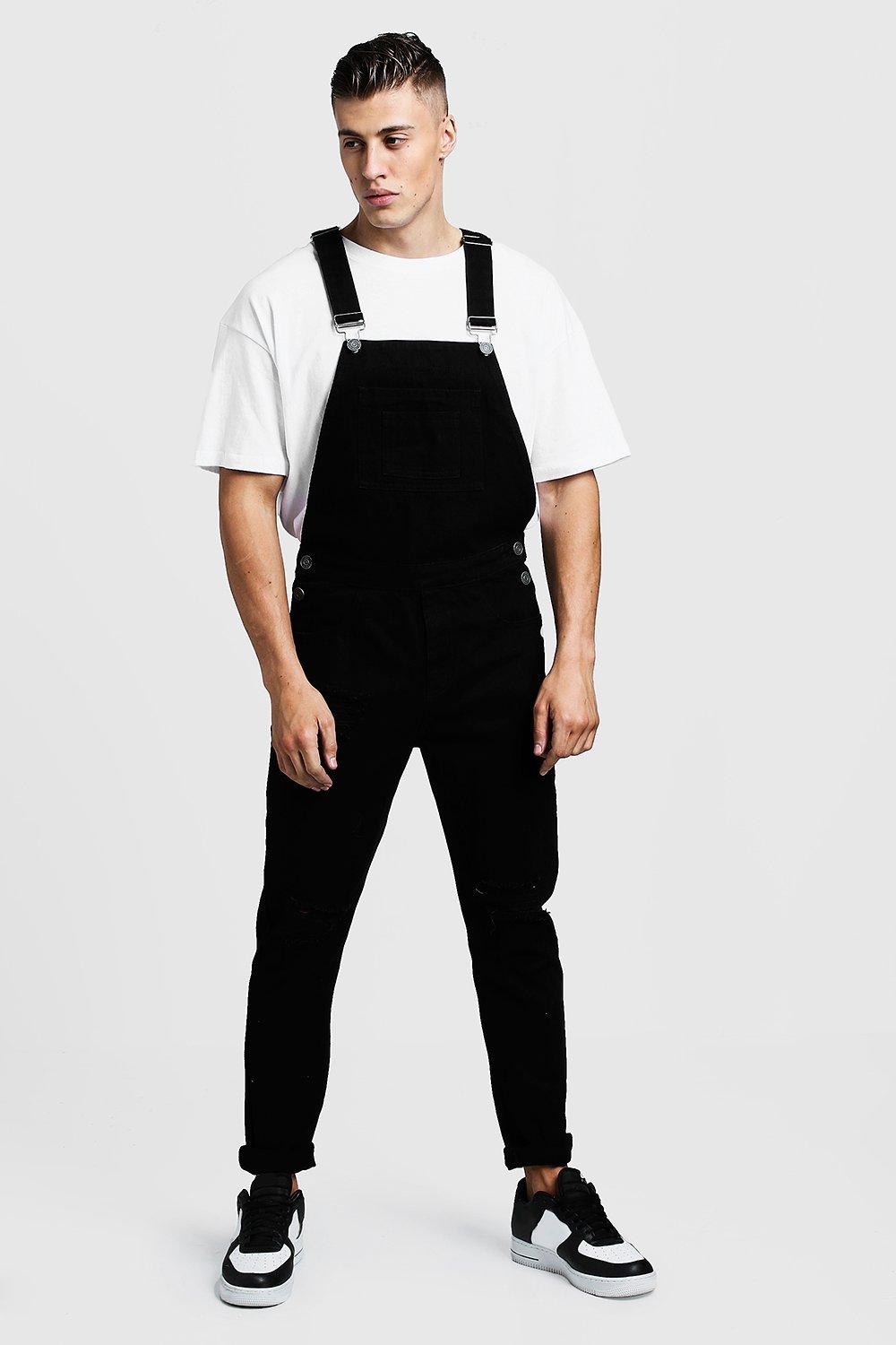 black slim overalls