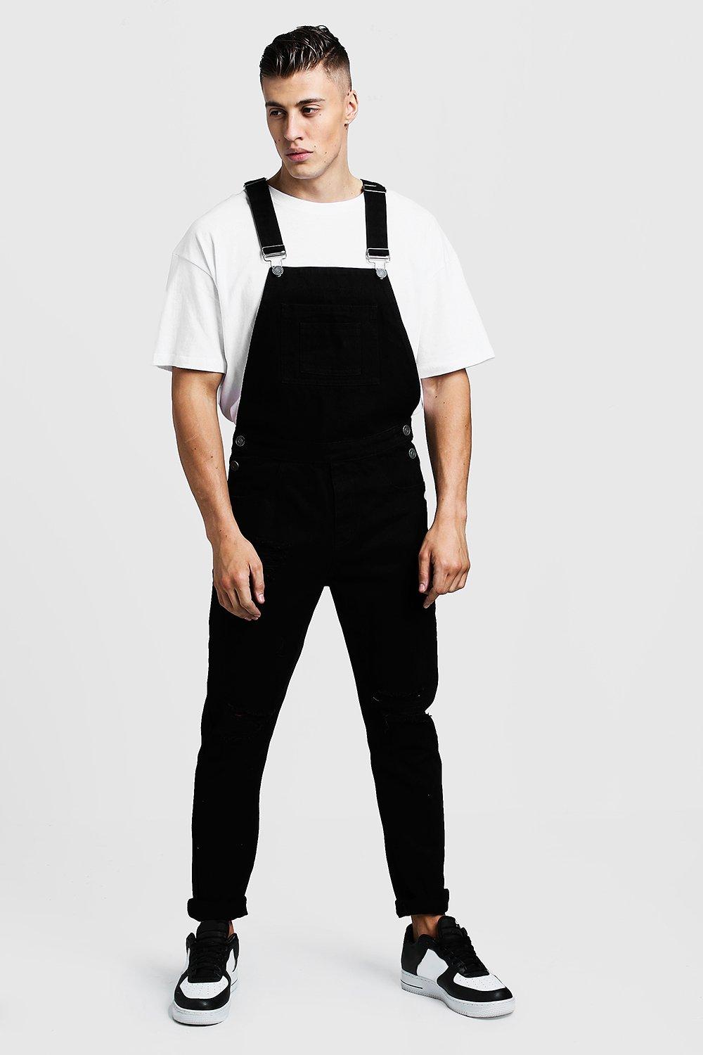 black slim fit overalls