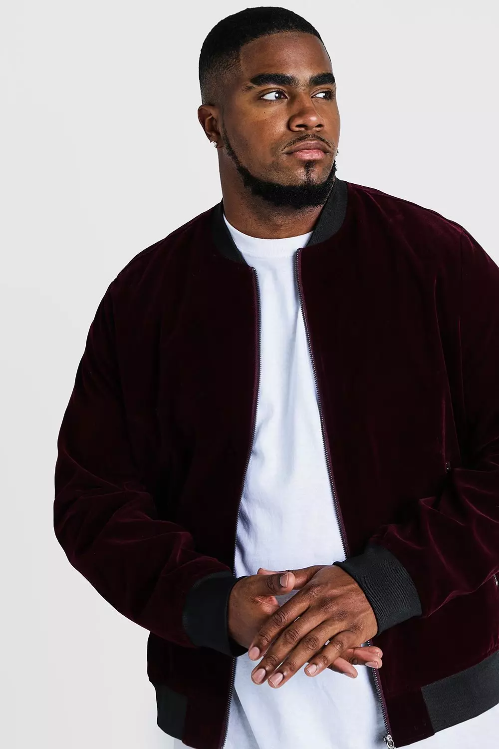 Burgundy velvet bomber hot sale jacket mens