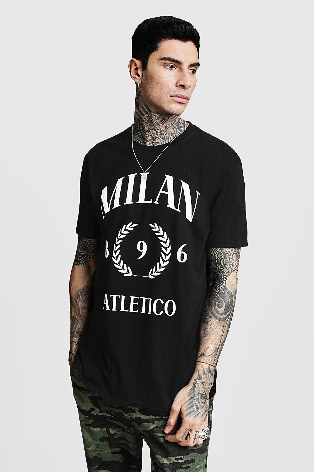 

Футболка оверсайз с принтом Milan, Black