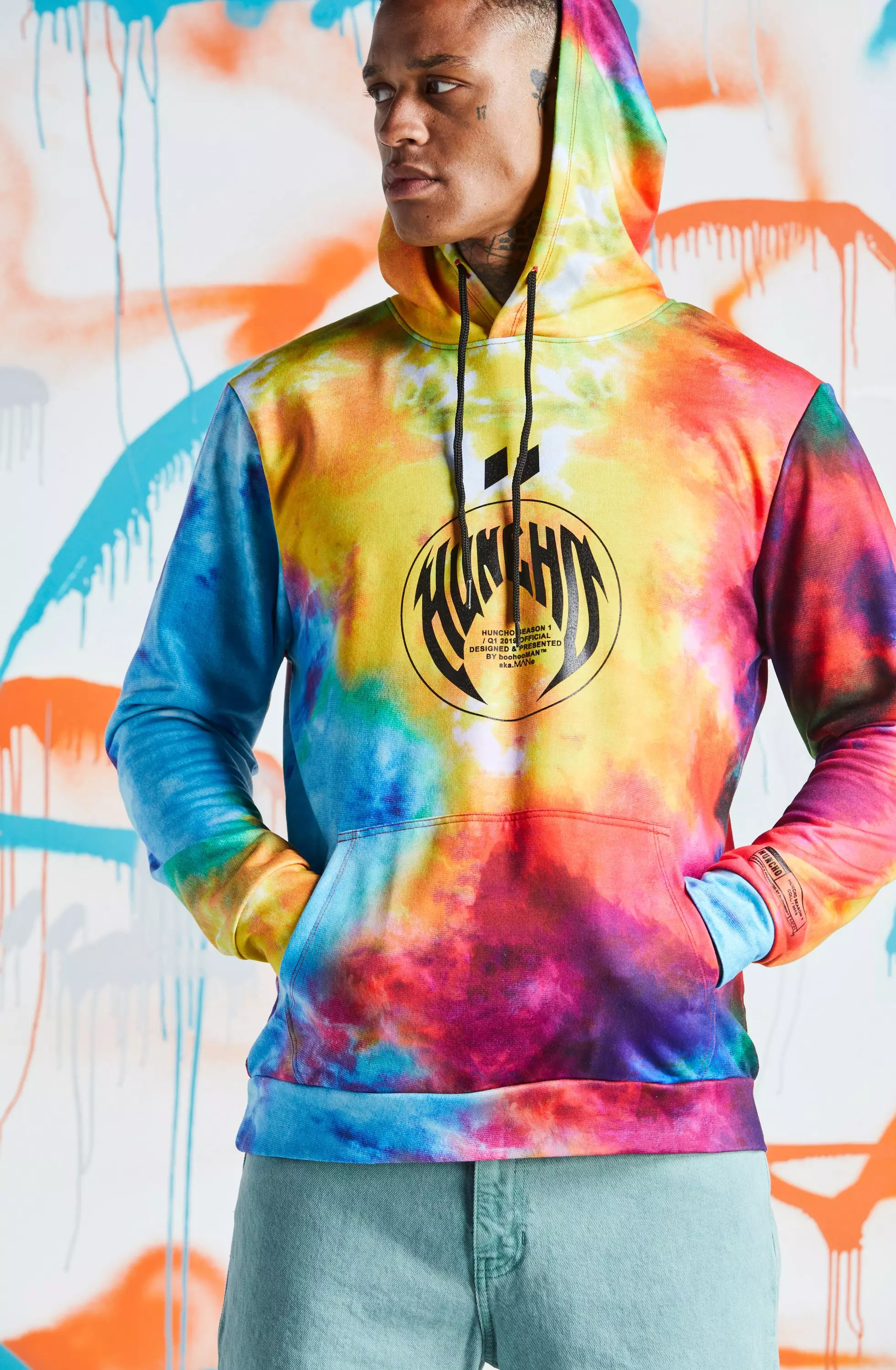 Rainbow tie dye hoodie mens new arrivals