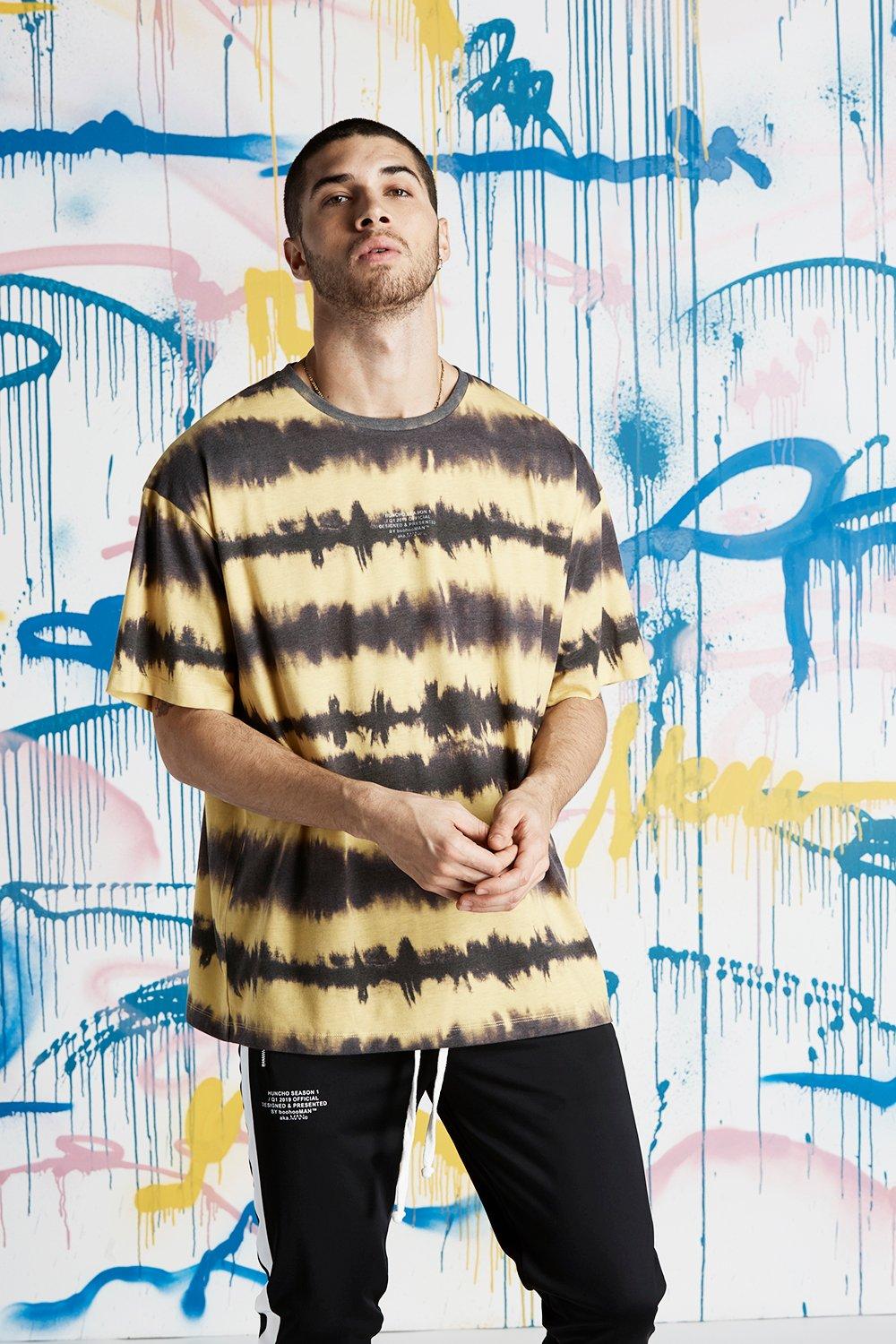 Quavo Man Tie Dye Loose Fit T Shirt Boohoo