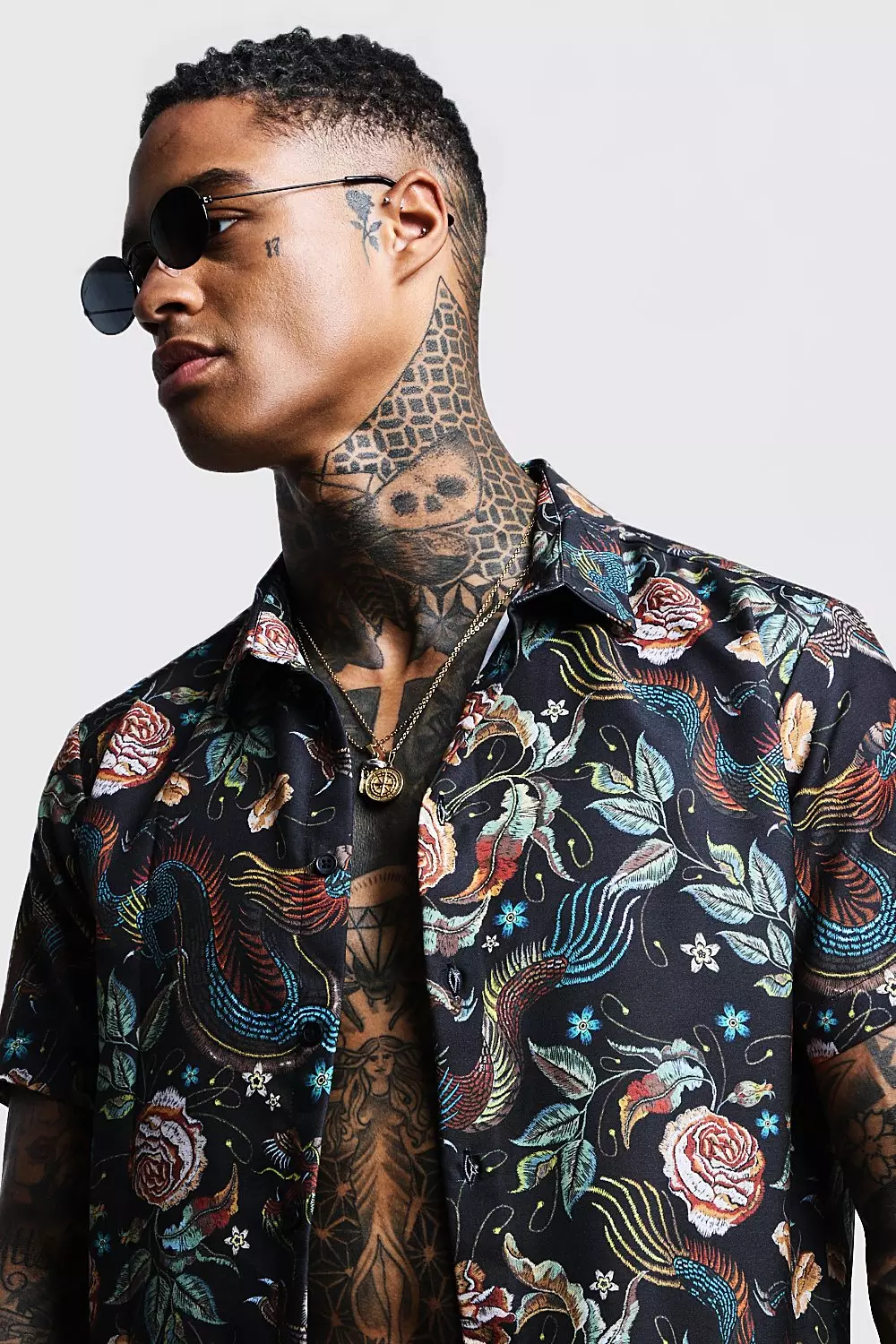 Dragon Print Short Sleeve Shirt