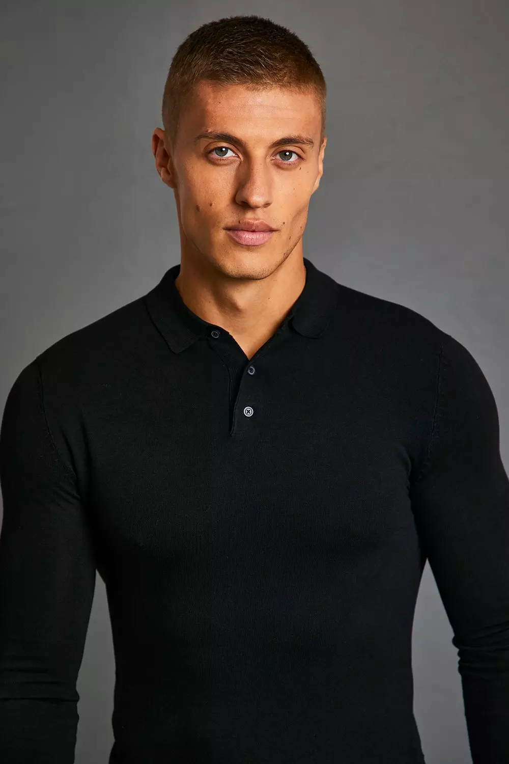 boohooMAN Men's Regular Long Sleeve Polo