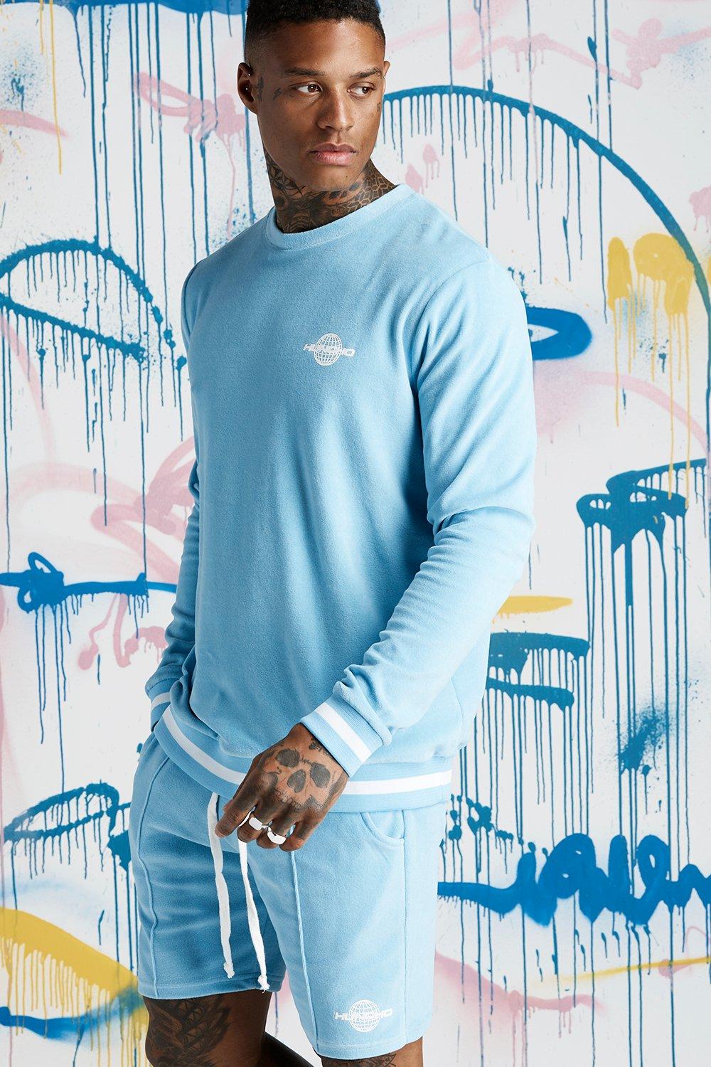 

Велюровый свитшот Quavo в рубчик, Blue
