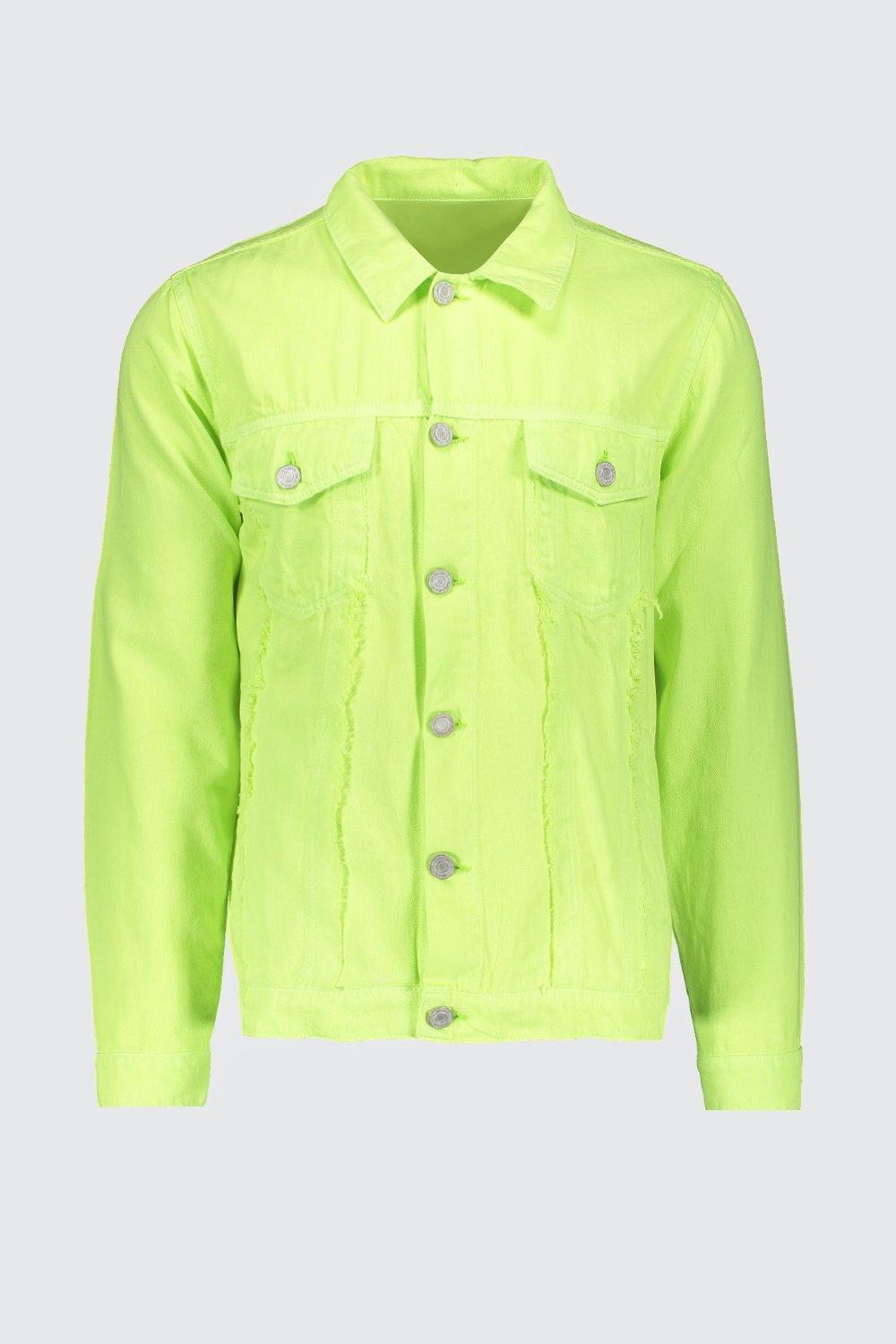 lime green denim jacket