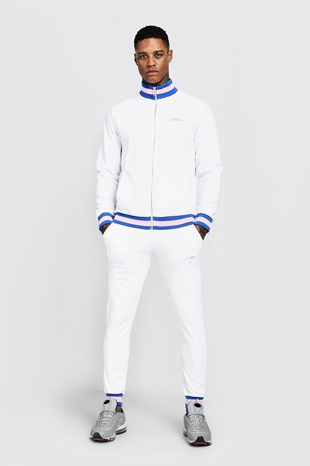 boohooman velour tracksuit