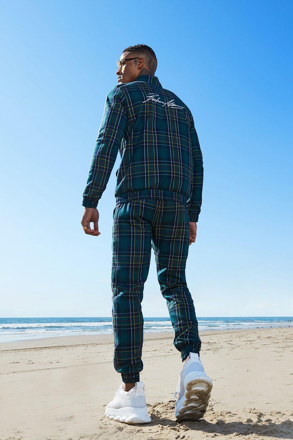 checkered tracksuit