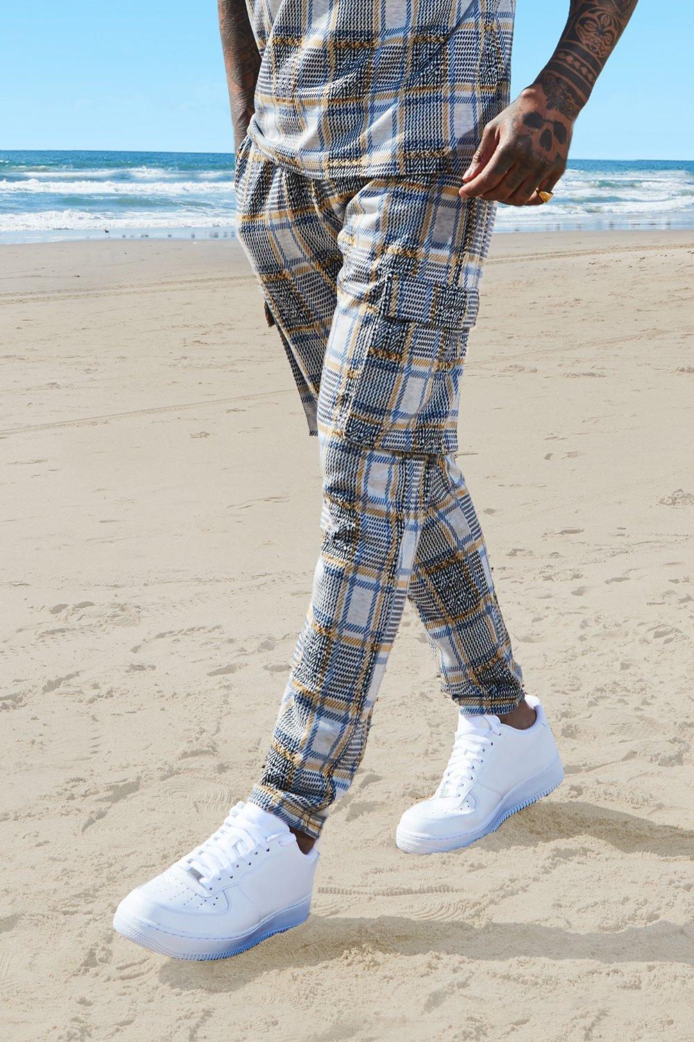 smart checked jogger trouser