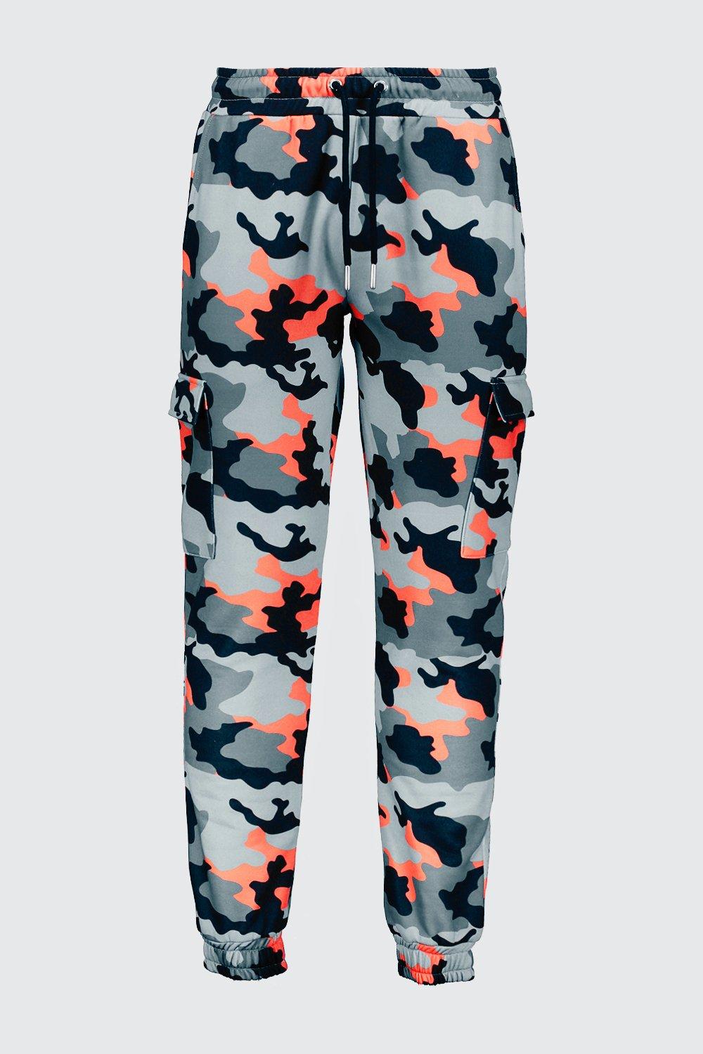 orange camo joggers