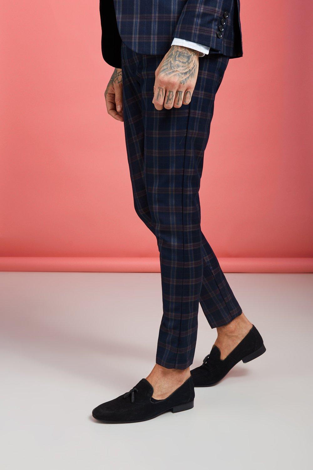 navy skinny suit trousers