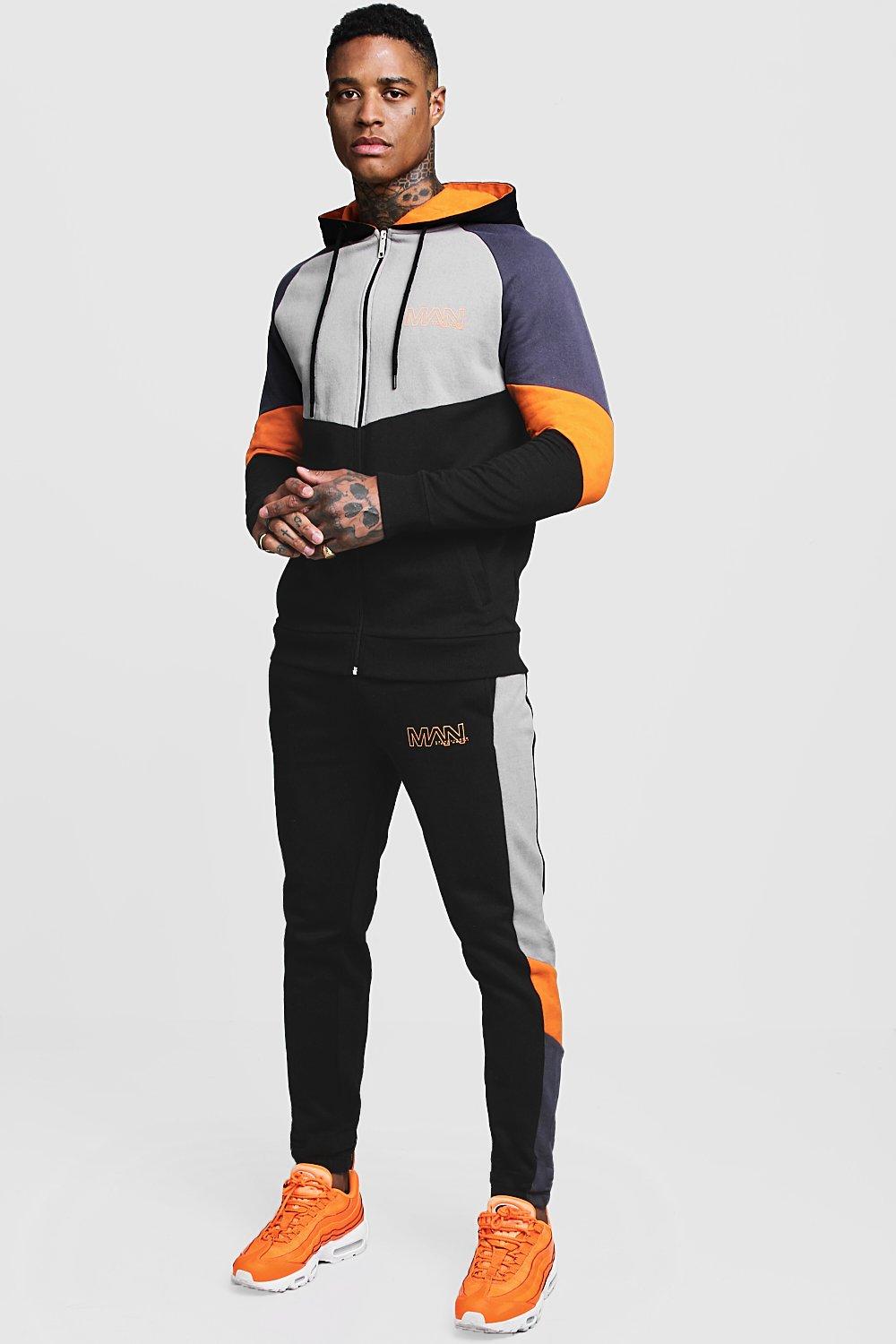 mens colour block tracksuit