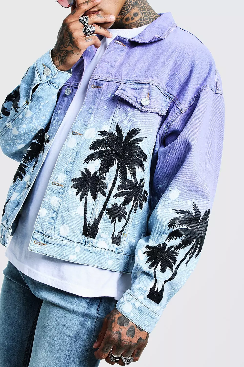 Mid Blue Denim Jacket With Photo Back Print