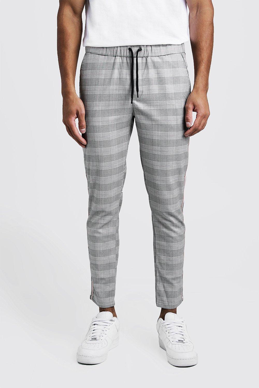 boohooman smart checked jogger