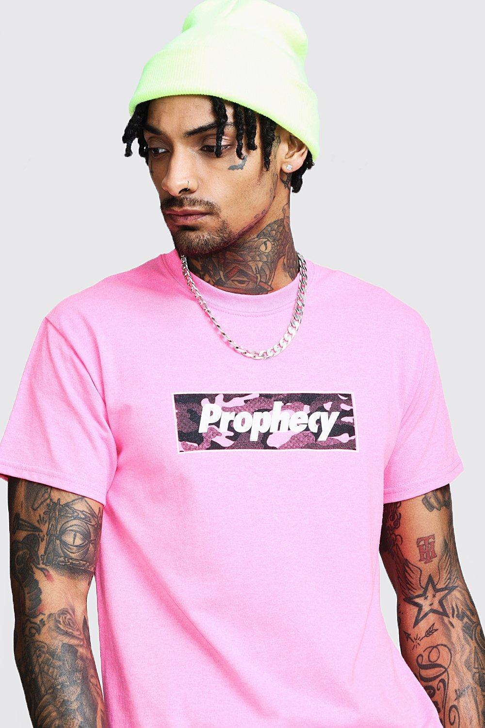 

Футболка оверсайз со вставками с неоновым камуфляжным принтом, Neon-pink
