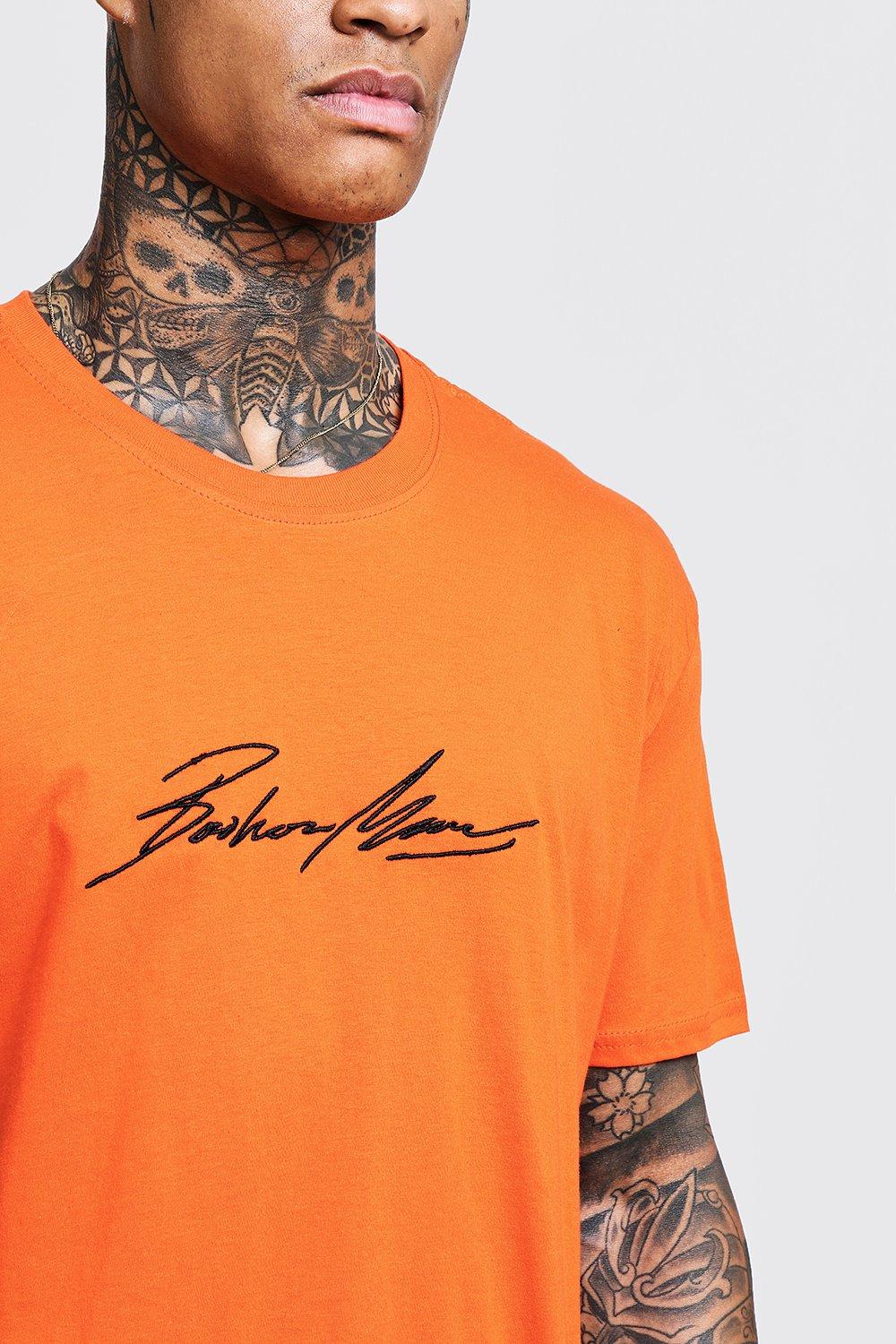 

Футболка оверсайз с вышивкой MAN, Orange