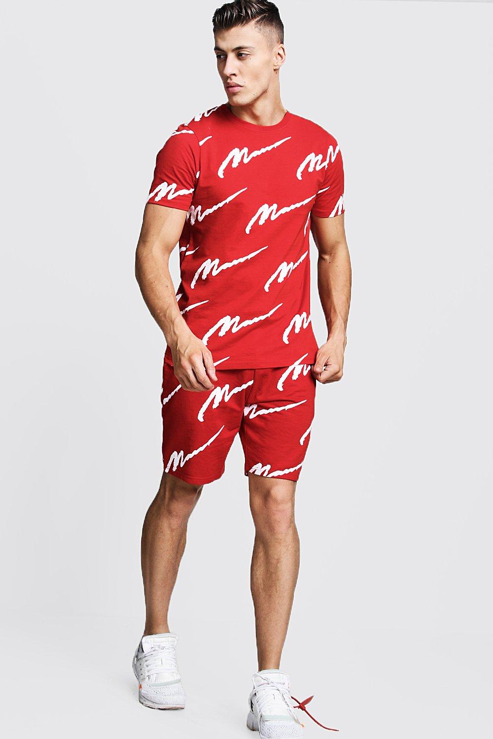 boohooman all over print tracksuit