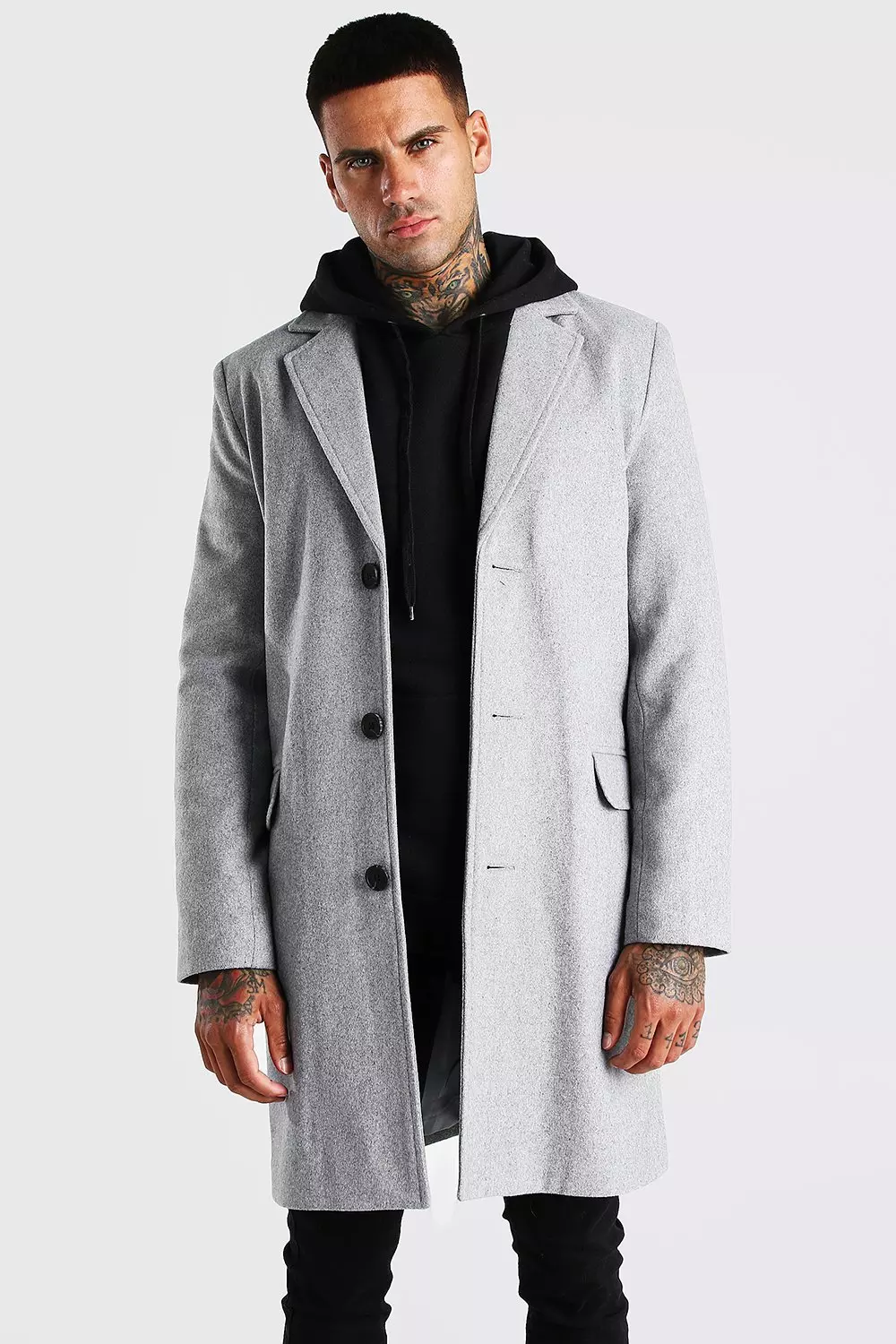 Single breasted 2025 wool mix overcoat