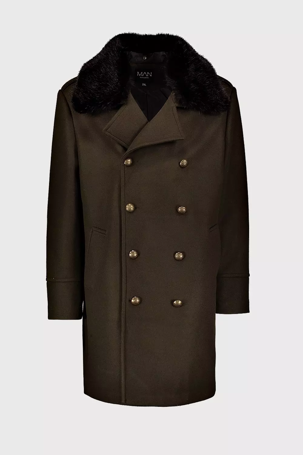 Plus size faux fur collar outlet coat