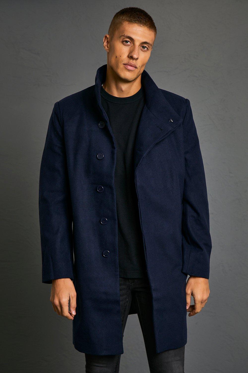 boohooMAN Mens Skinny Navy Pinstripe Double Breasted Jacket - Big & Tall