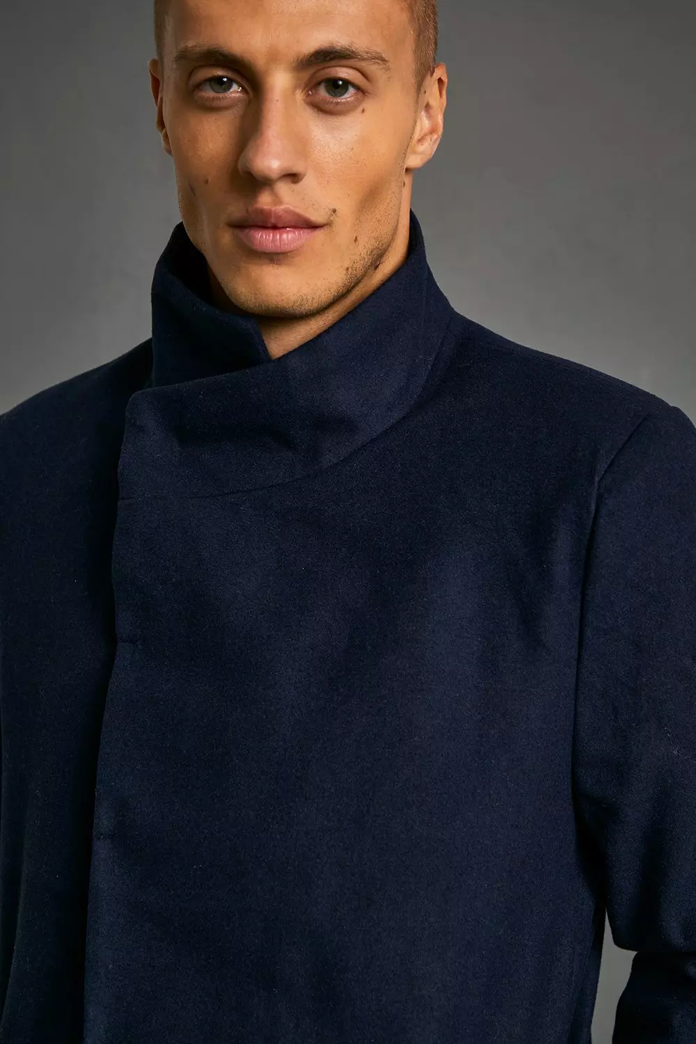 Funnel neck navy outlet coat