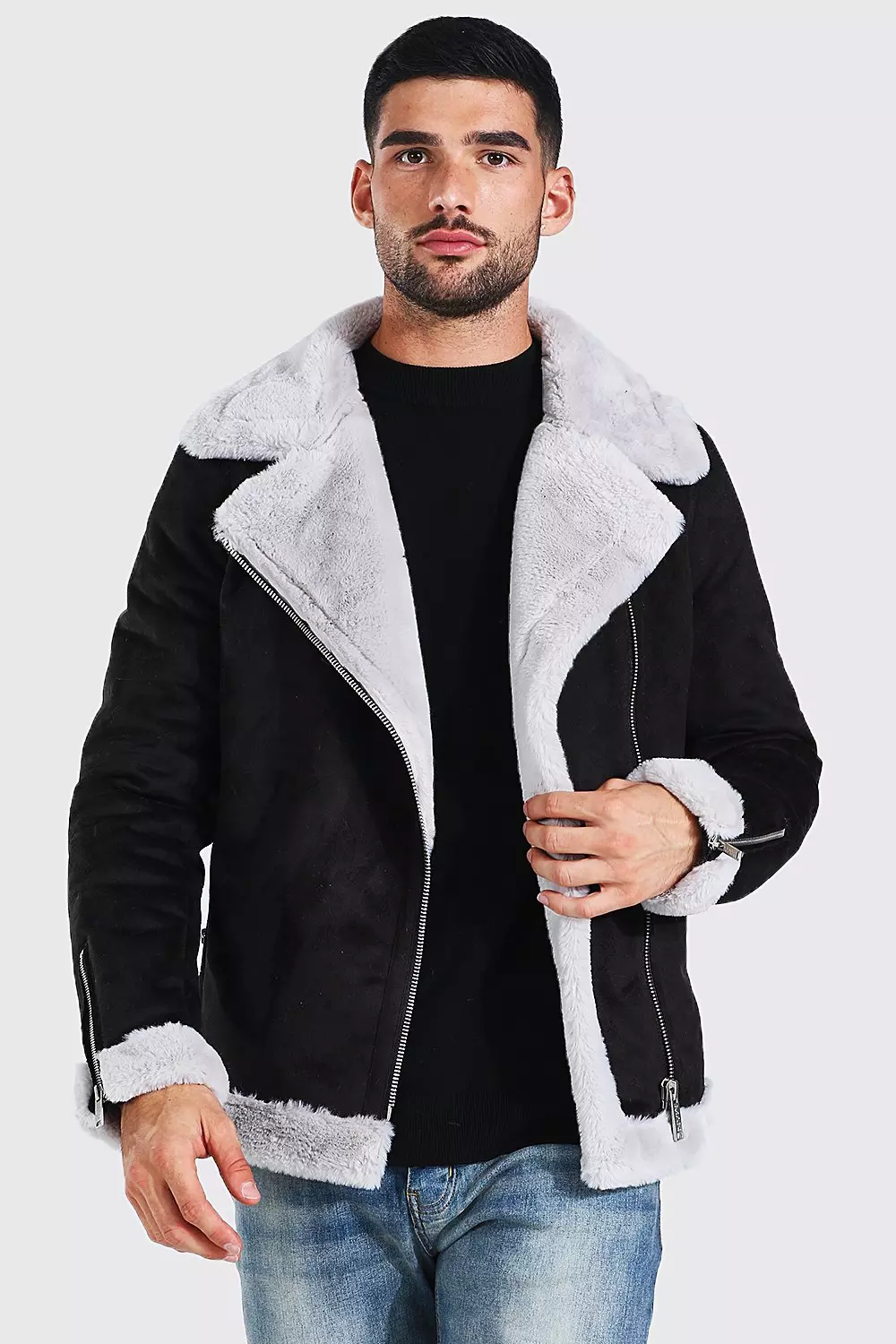 Faux fur lined outlet jacket