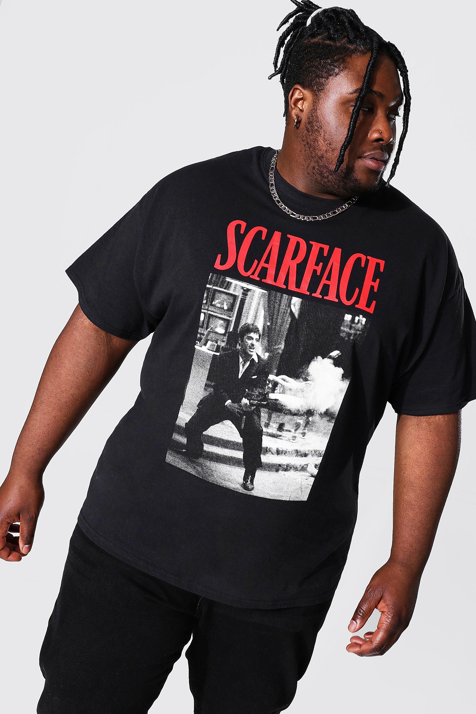 Mens Black Plus Size Scarface License T-shirt, Black