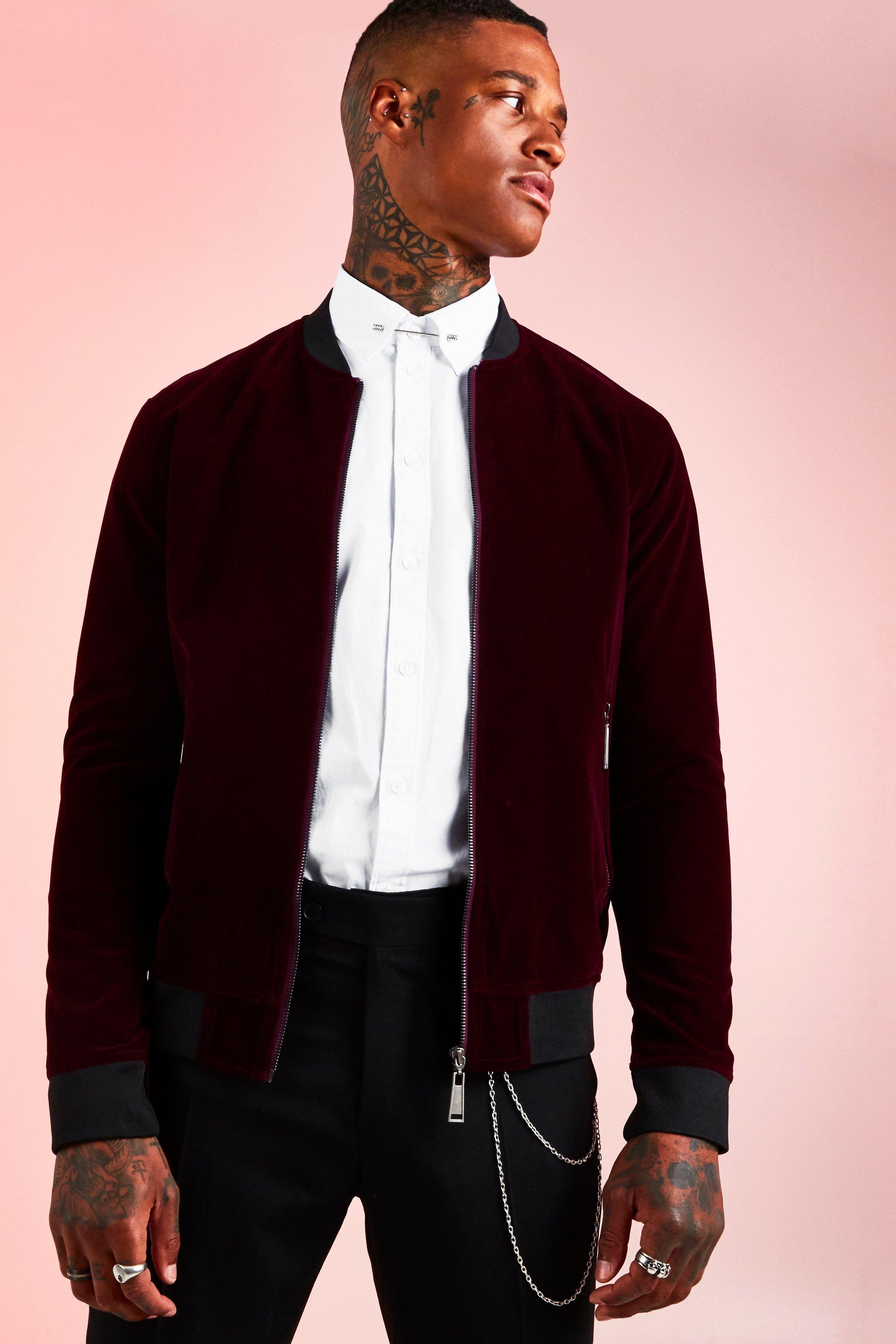 

Velour Bomber, Oxblood