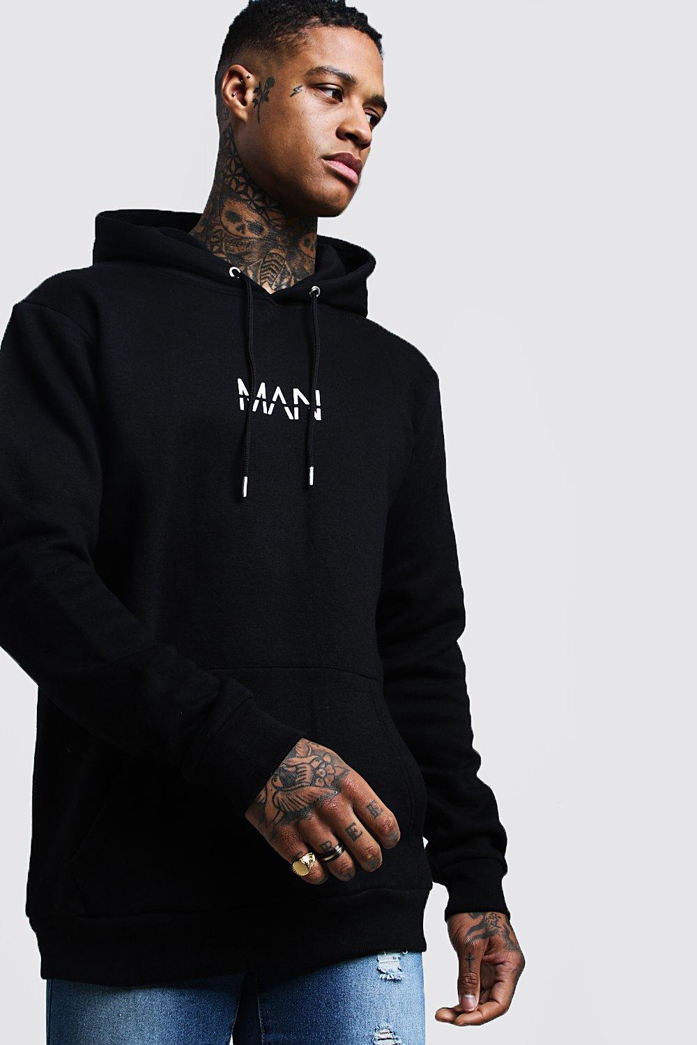 

Оригинальное худи с принтом MAN, Black