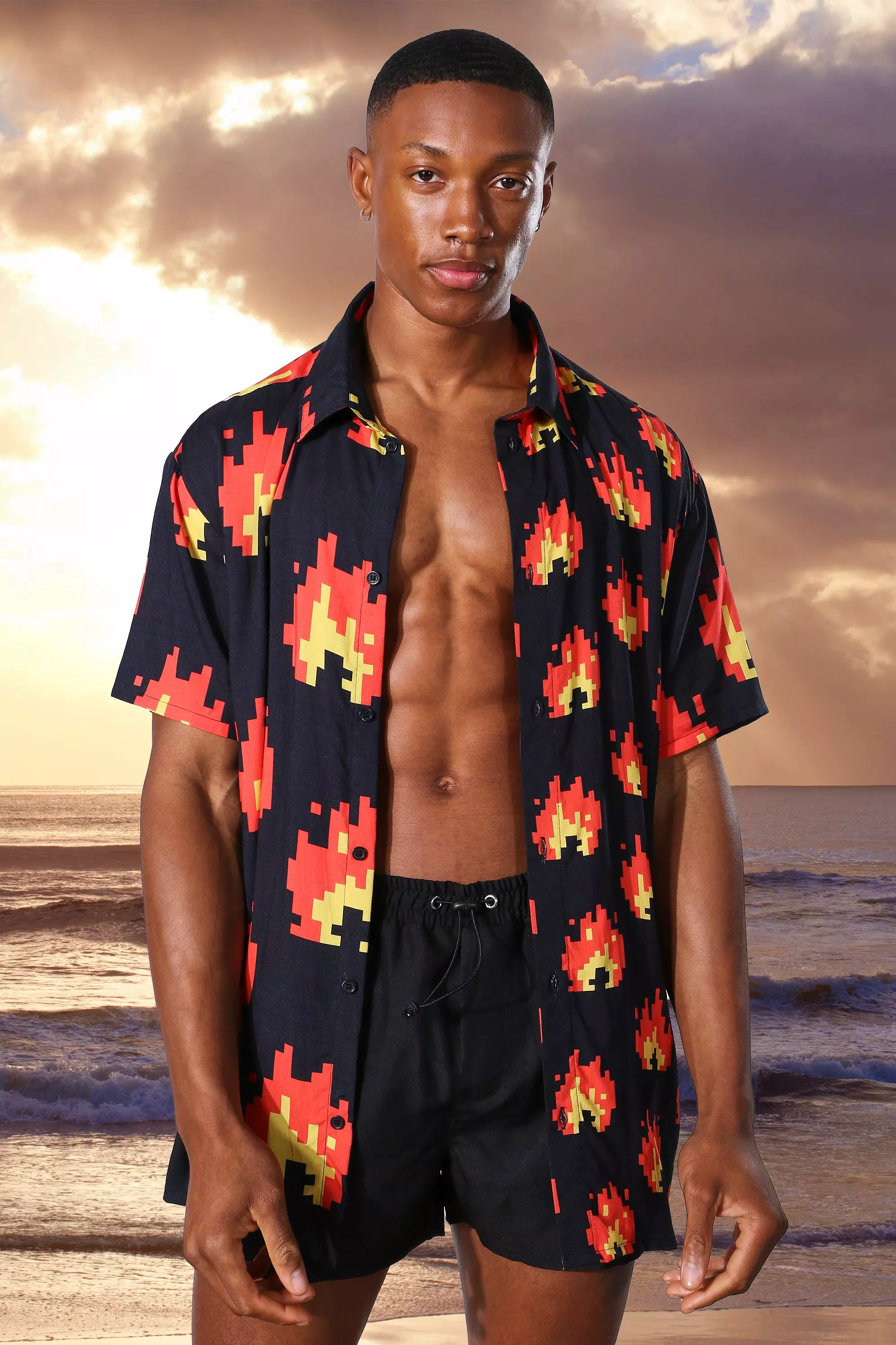 Flame shirt hot sale